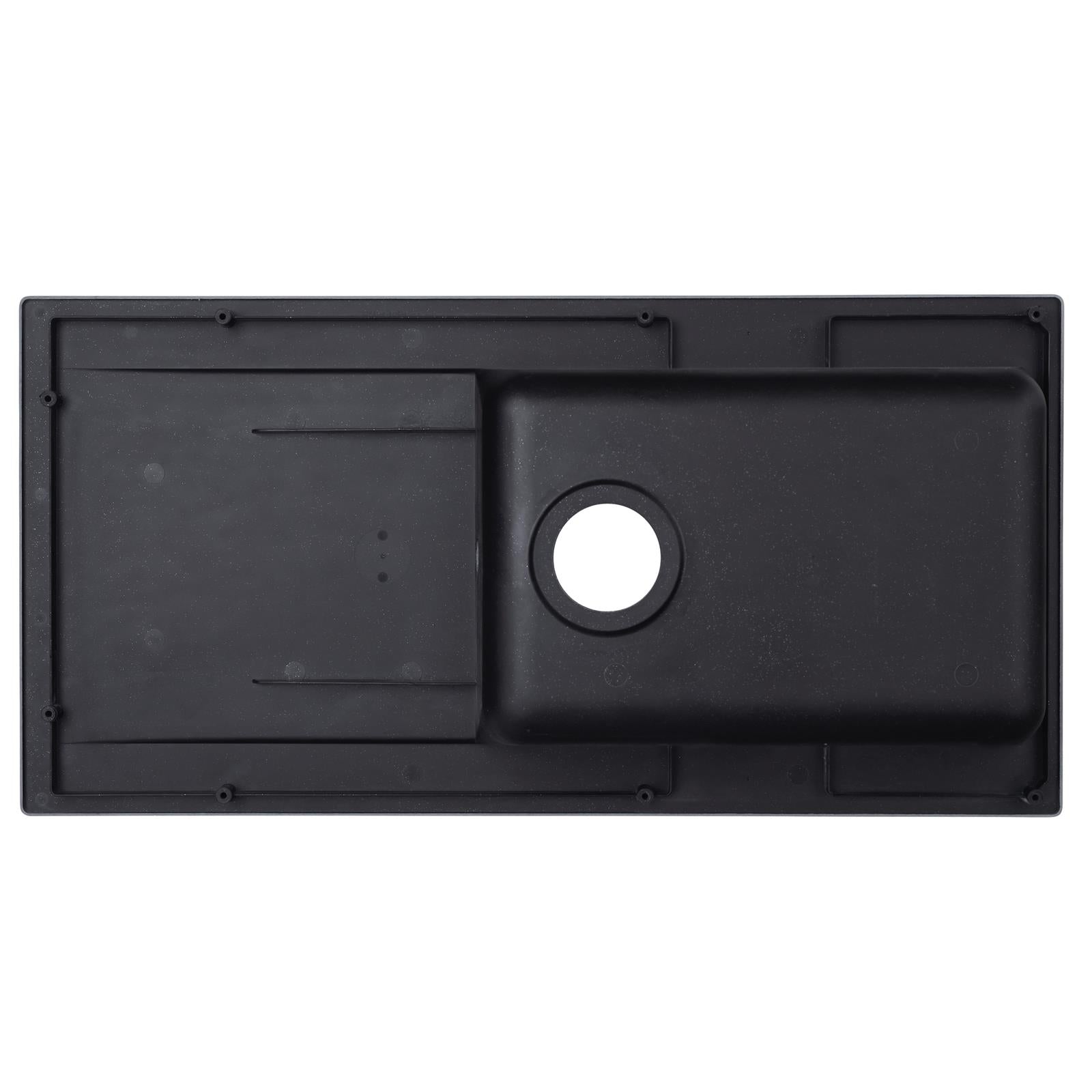 Liquida EW10BL 1.0 Bowl Composite Reversible Inset Black Kitchen Sink With Waste